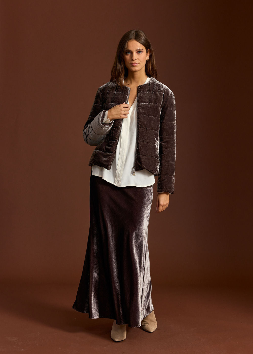 MOUSE SHELL QUILTED VELVET JACKET