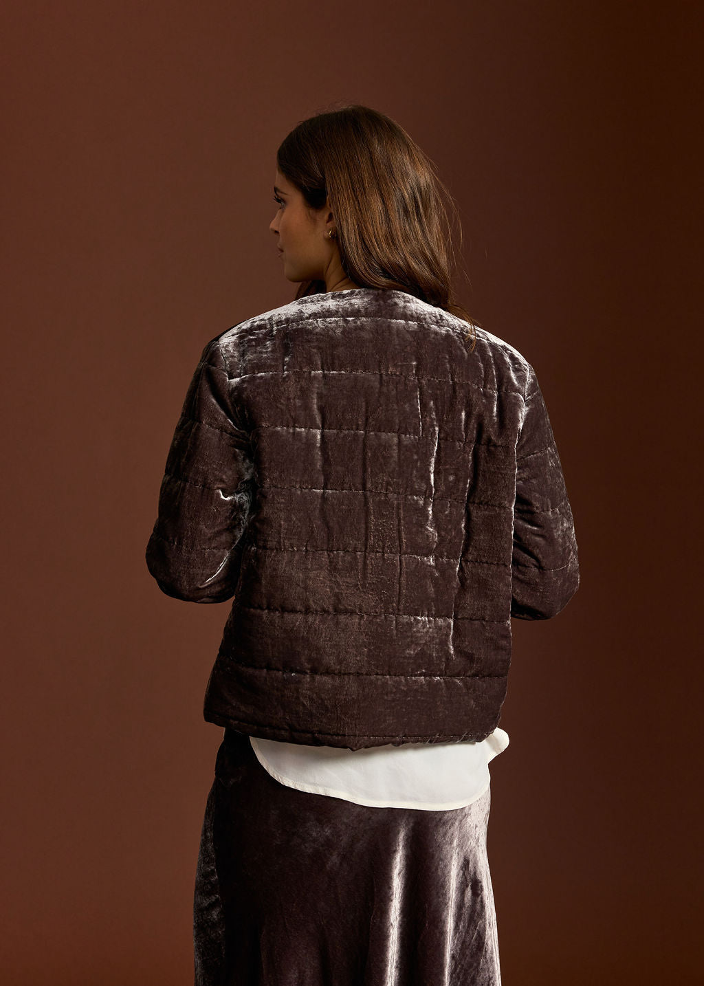 MOUSE SHELL QUILTED VELVET JACKET