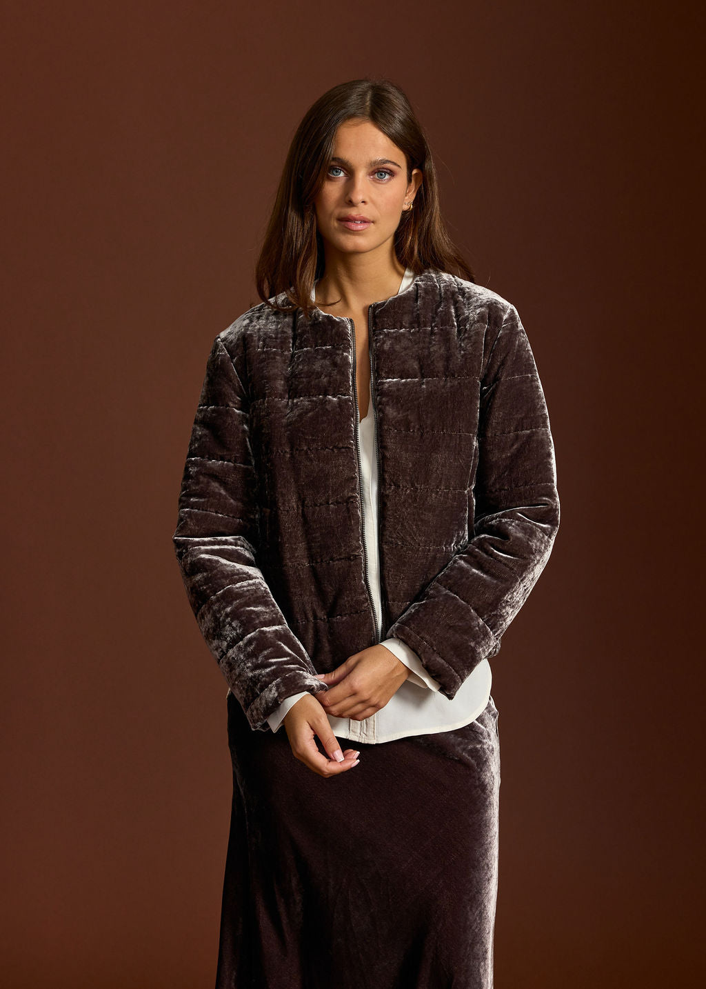 MOUSE SHELL QUILTED VELVET JACKET