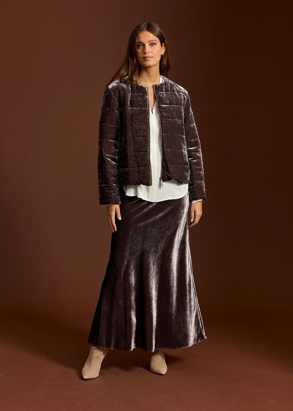 MOUSE SHELL QUILTED VELVET JACKET