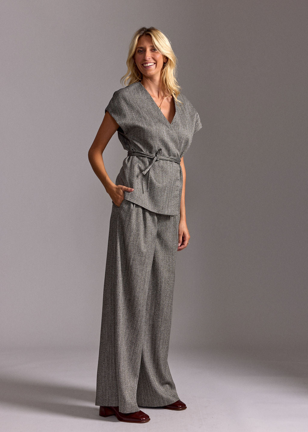 VESTE SANS MANCHES TEO CHEVRONS