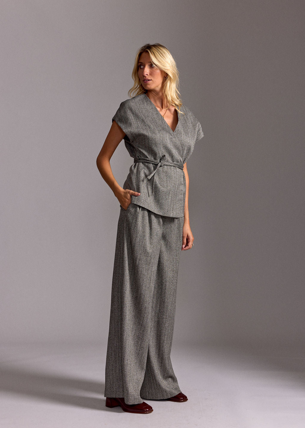 VESTE SANS MANCHES TEO CHEVRONS