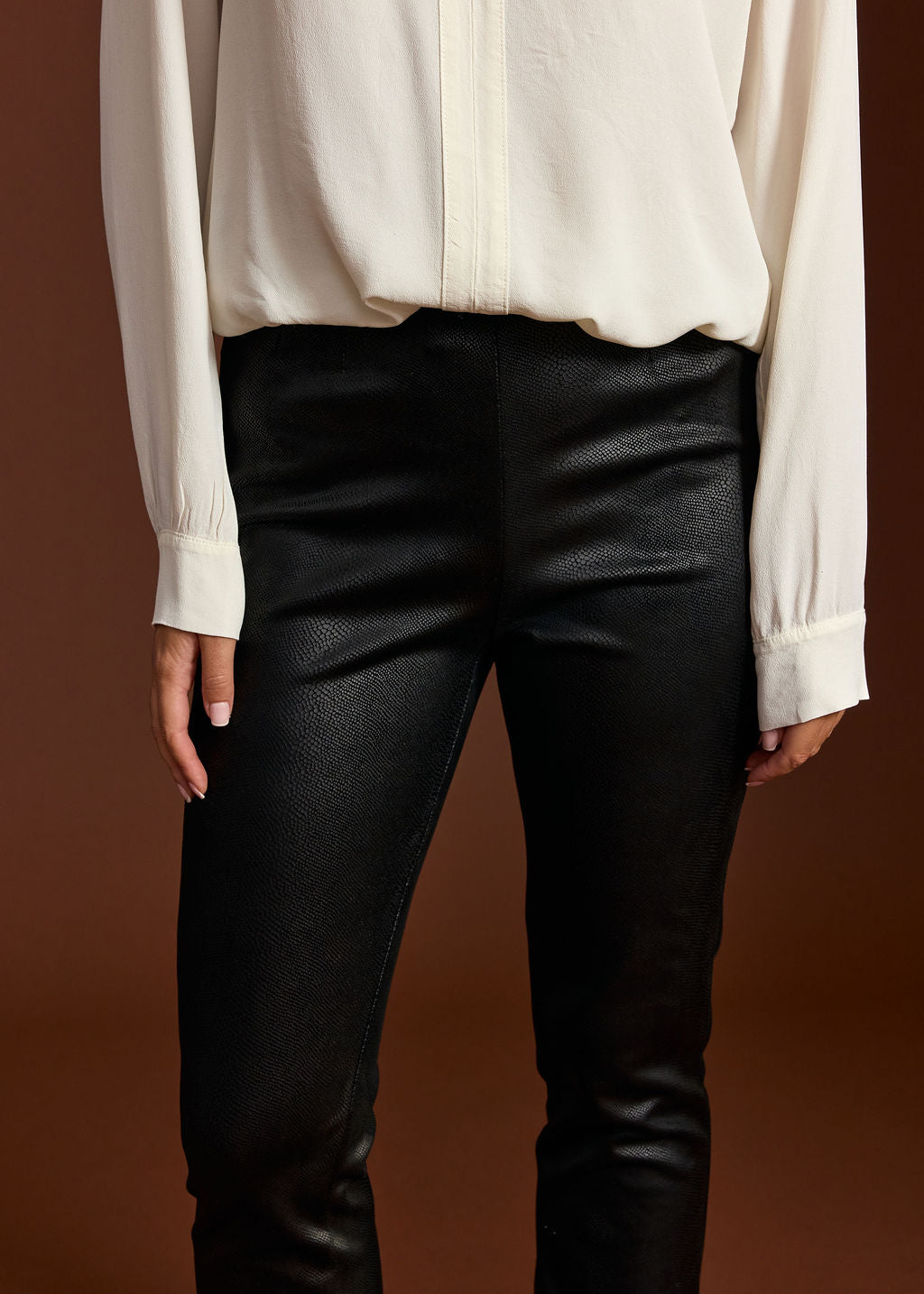 VESPER BLACK FAUX LEATHER LEGGINS