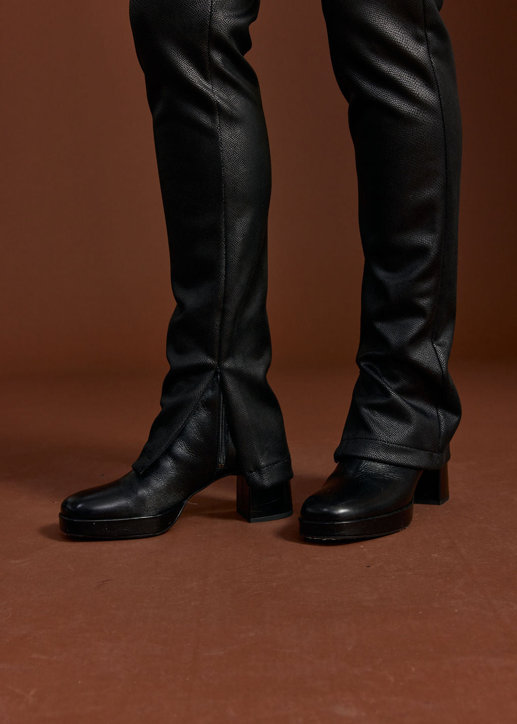 VESPER BLACK FAUX LEATHER LEGGINS