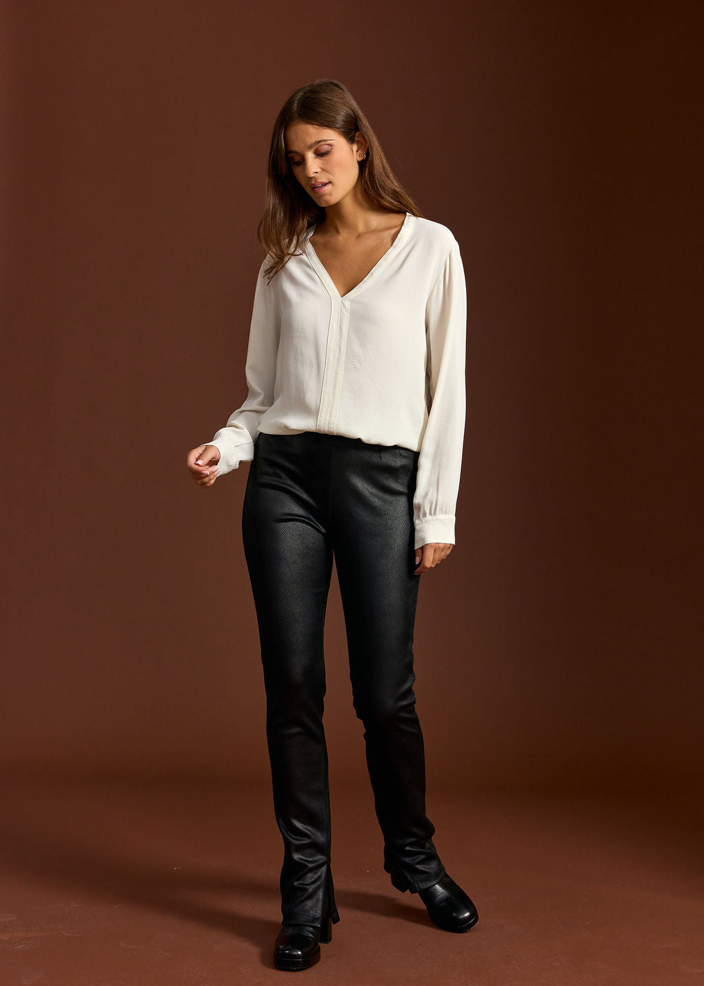 VESPER BLACK FAUX LEATHER LEGGINS