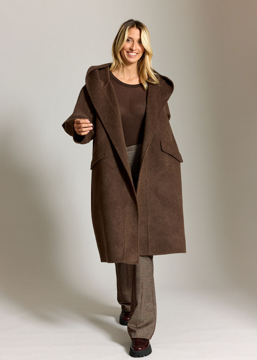 MANTEAU DOUBLE FACE EN LAINE CHINÉE YAEL CAFE