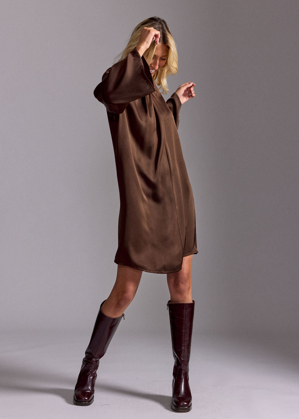 CURLI COFFEE SHORT DRESS