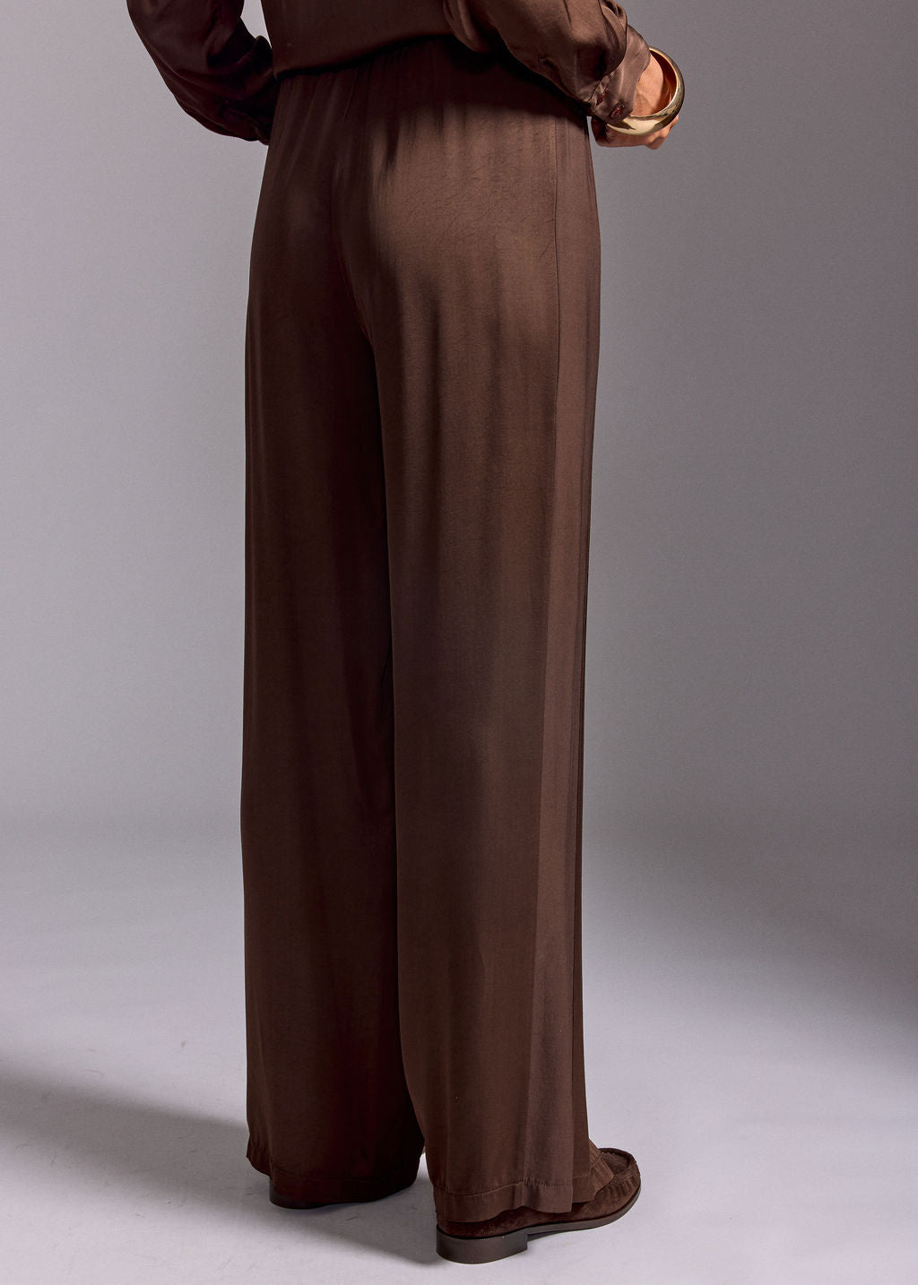 PANTALON FLUIDE UNI YOKO COFFEE