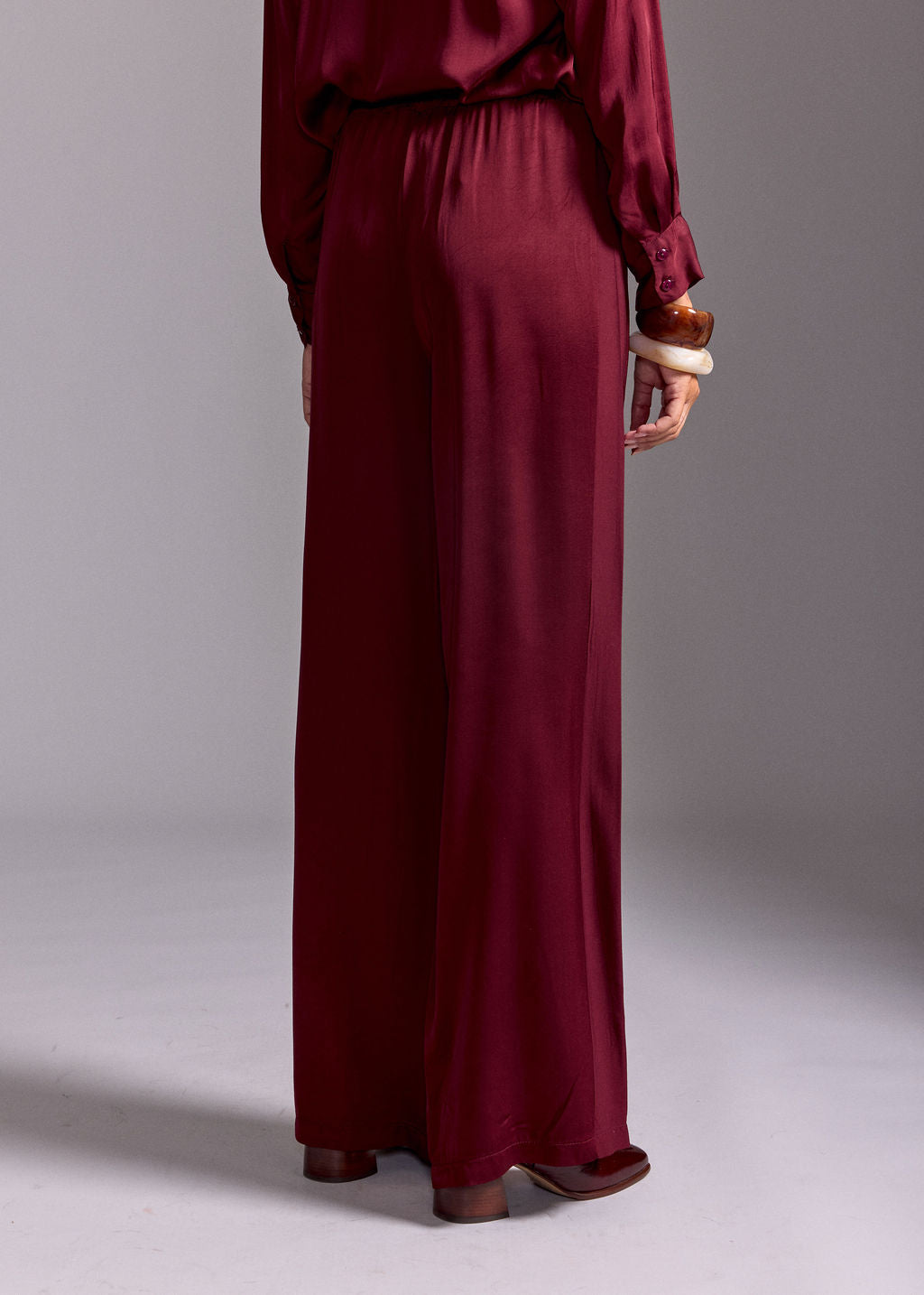 PANTALON FLUIDE UNI YOKO ROUGE