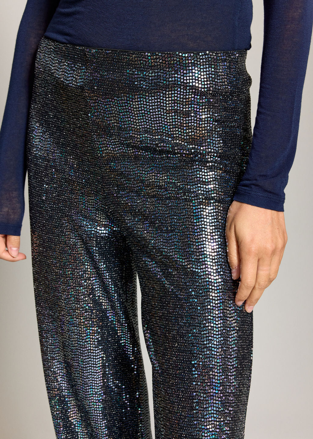 PANTALON STYLE PAILLETTES GLORIA SILVER