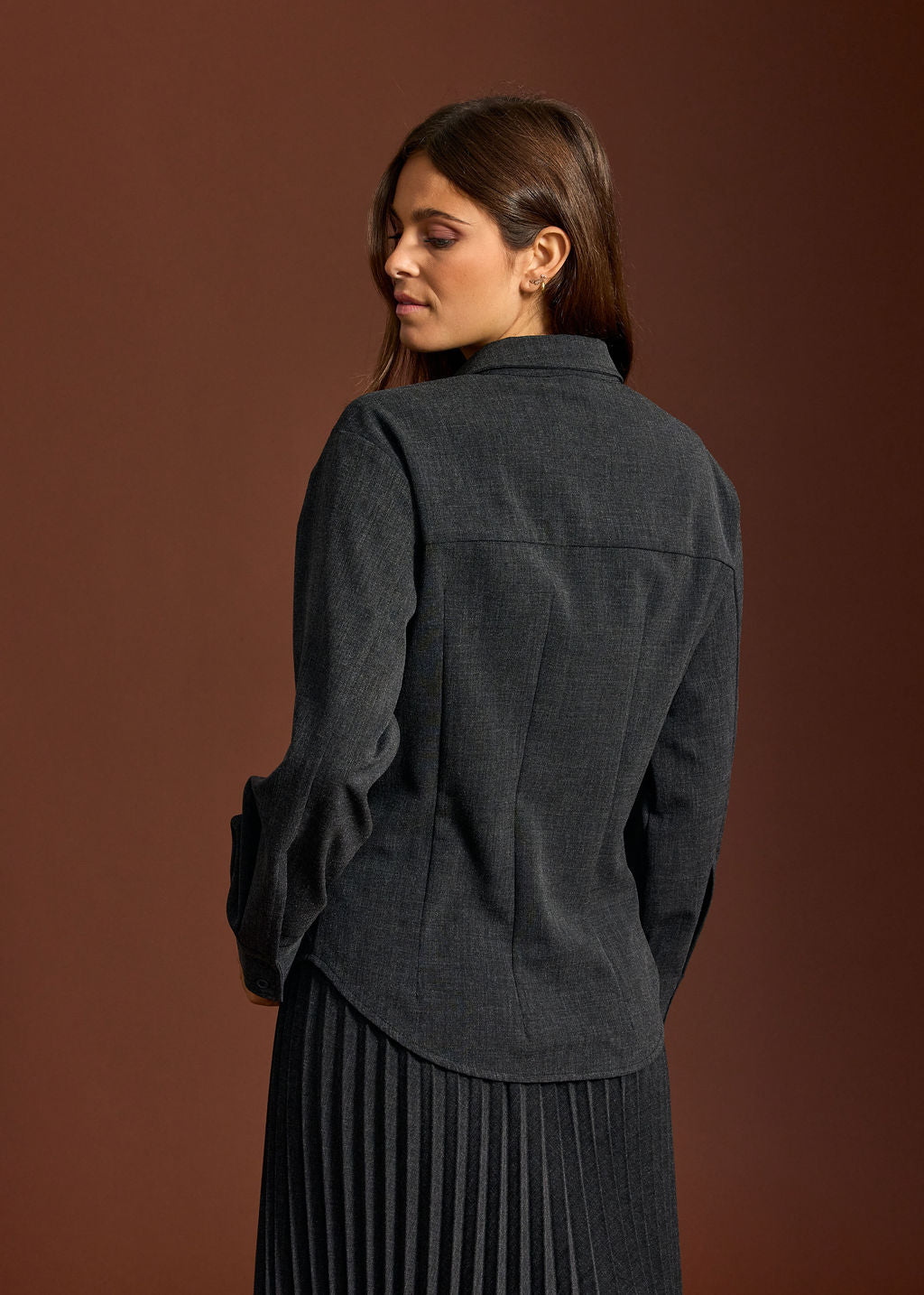 CHEMISE FITTÉE NINA ACIER