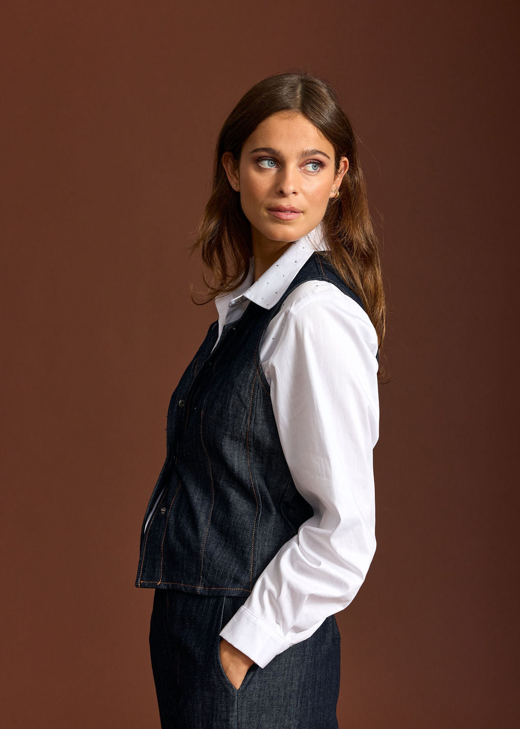 GILET EN DENIM SANS MANCHES AMI DENIM