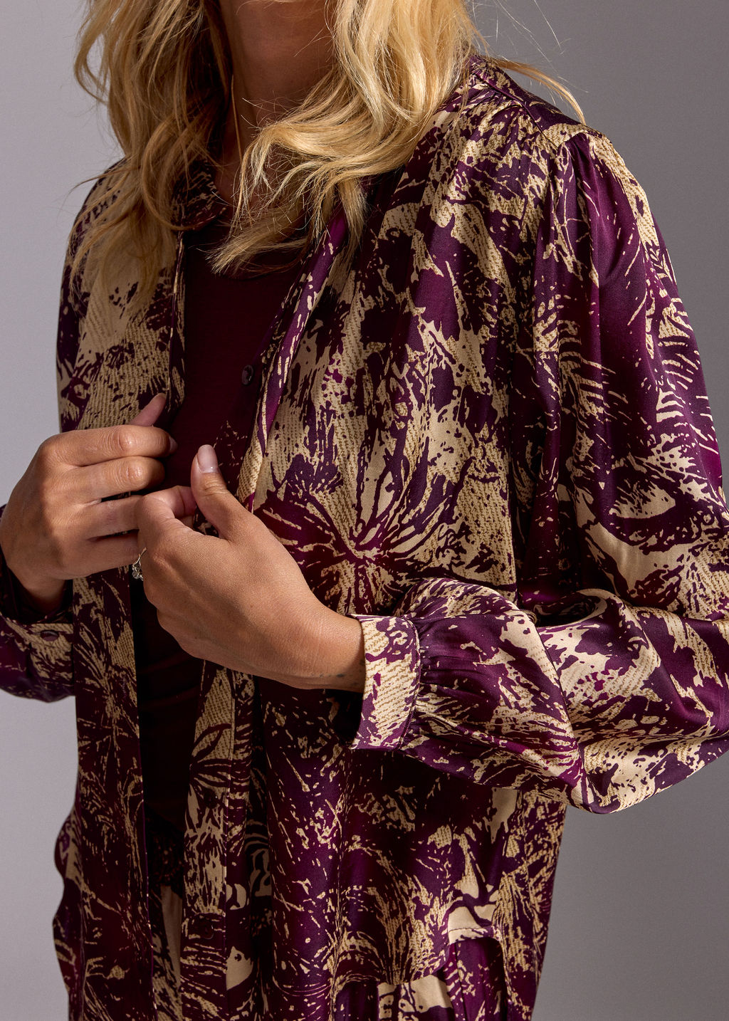 CHEMISE COURTE IMPRIMÉE CLAM PALM