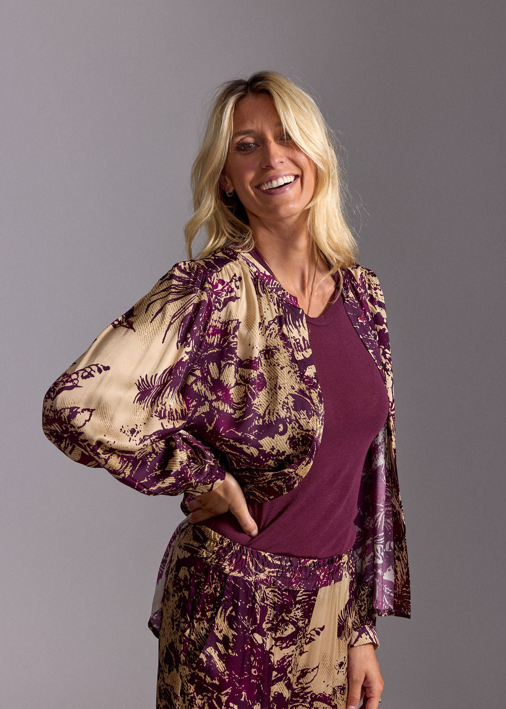 CHEMISE COURTE IMPRIMÉE CLAM PALM