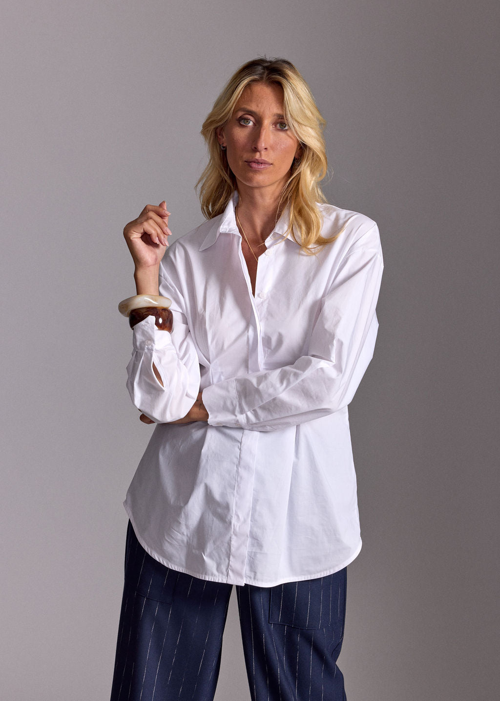 CHEMISE EN POPELINE LINORA BLANC