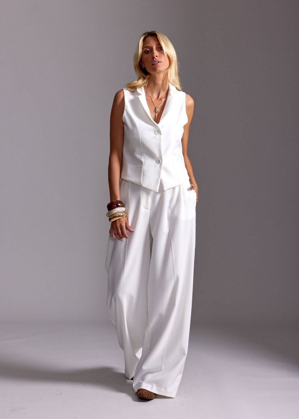 GILET DE COSTUME FITTÉ LOKI ECRU