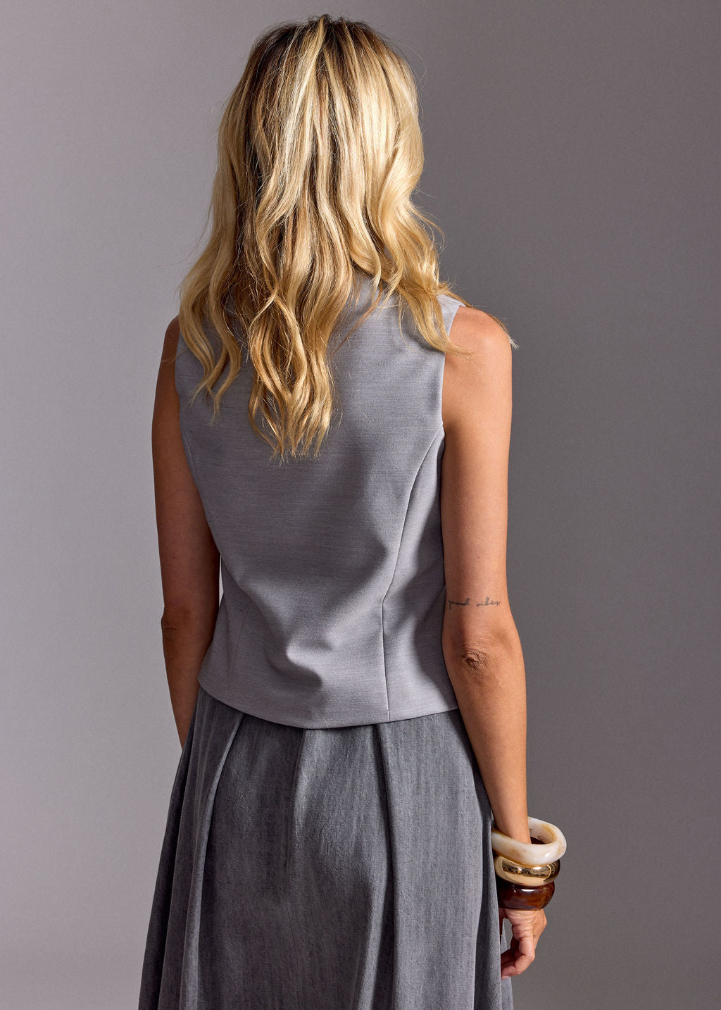 LOKI GREY FITTED SUIT VEST