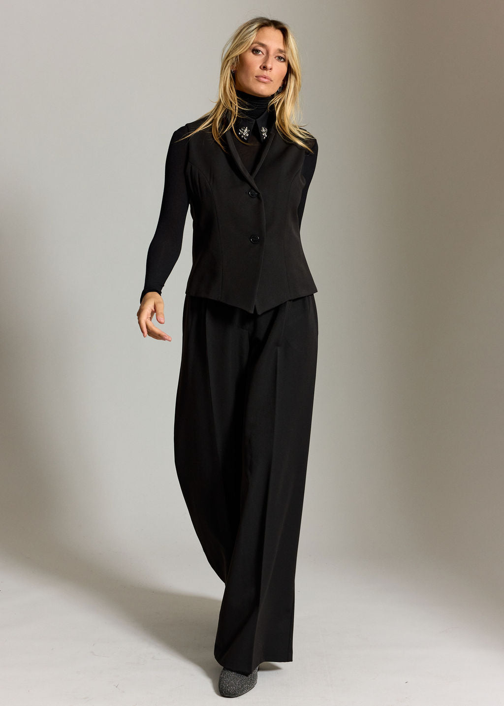 GILET DE COSTUME FITTÉ LOKI NOIR