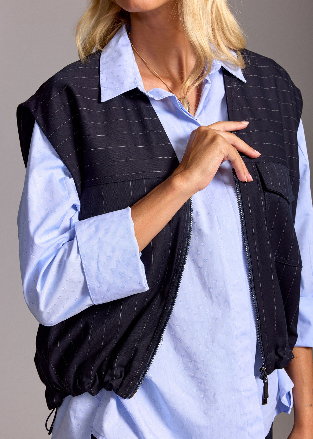 VESTE SANS MANCHES À RAYURES TENNIS MARTA NUIT