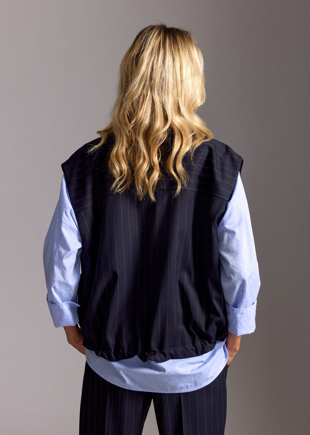 VESTE SANS MANCHES À RAYURES TENNIS MARTA NUIT