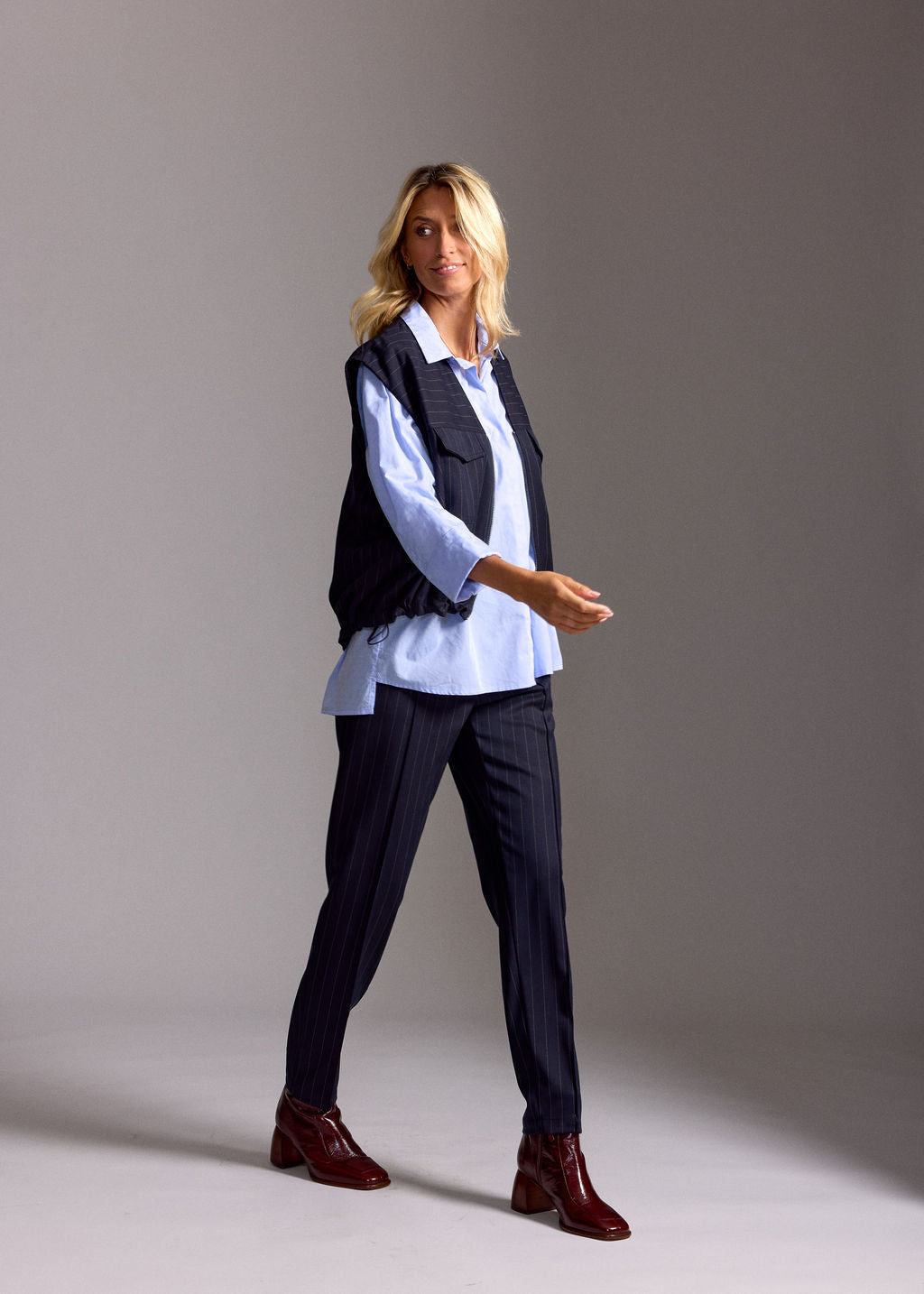 VESTE SANS MANCHES À RAYURES TENNIS MARTA NUIT