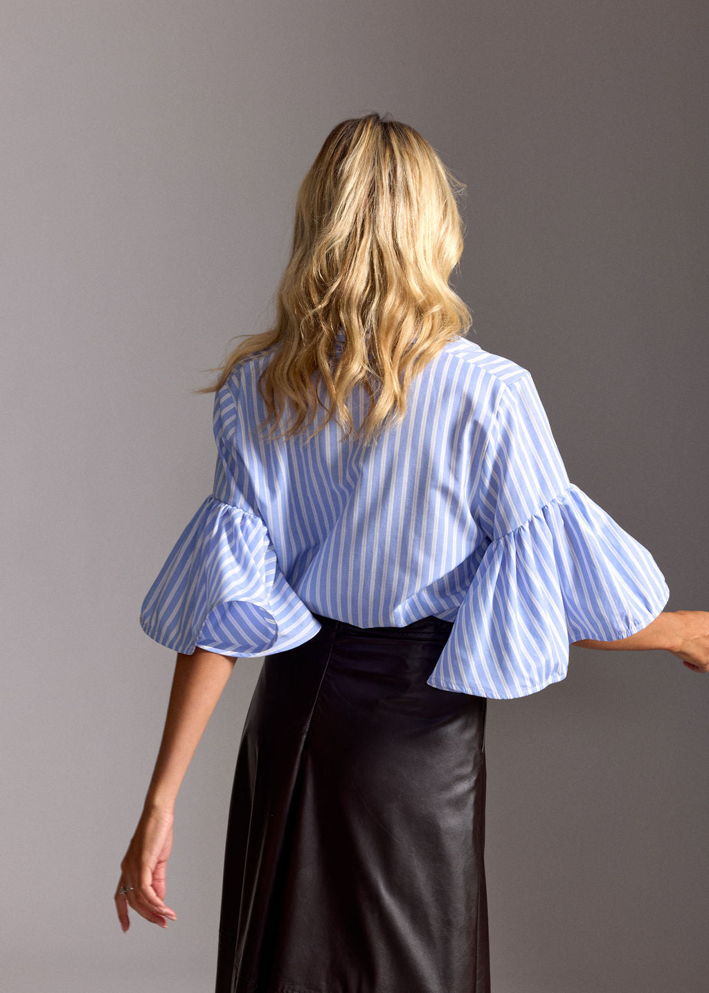 CHEMISE EN POPELINE RAYÉE SIL CIEL