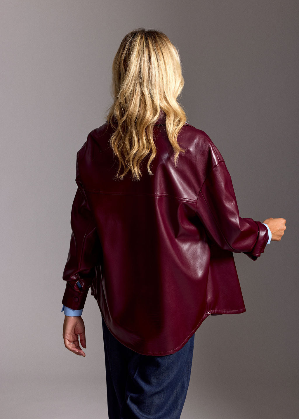 SURCHEMISE EN FAUX CUIR VESPA BURGUNDI