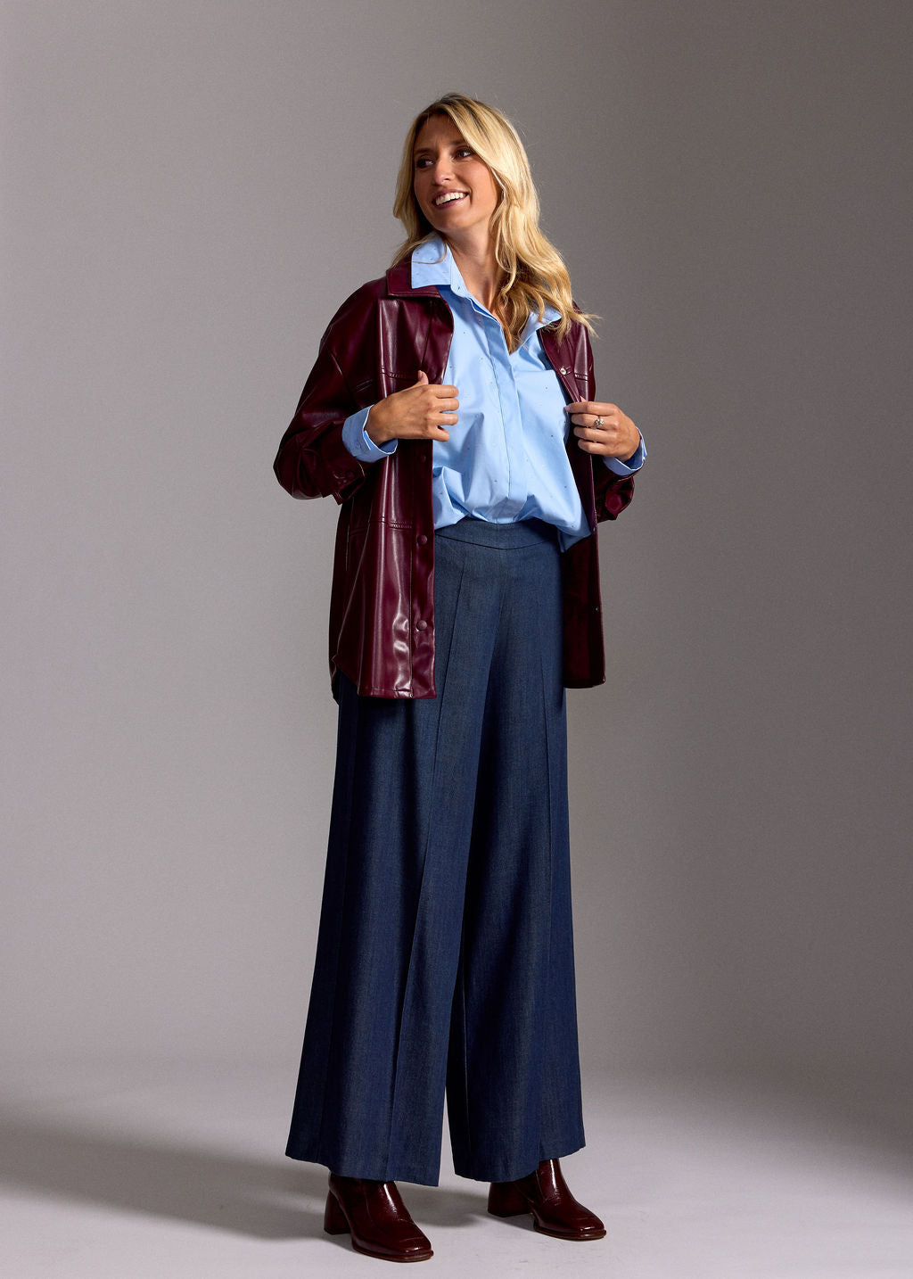 SURCHEMISE EN FAUX CUIR VESPA BURGUNDI