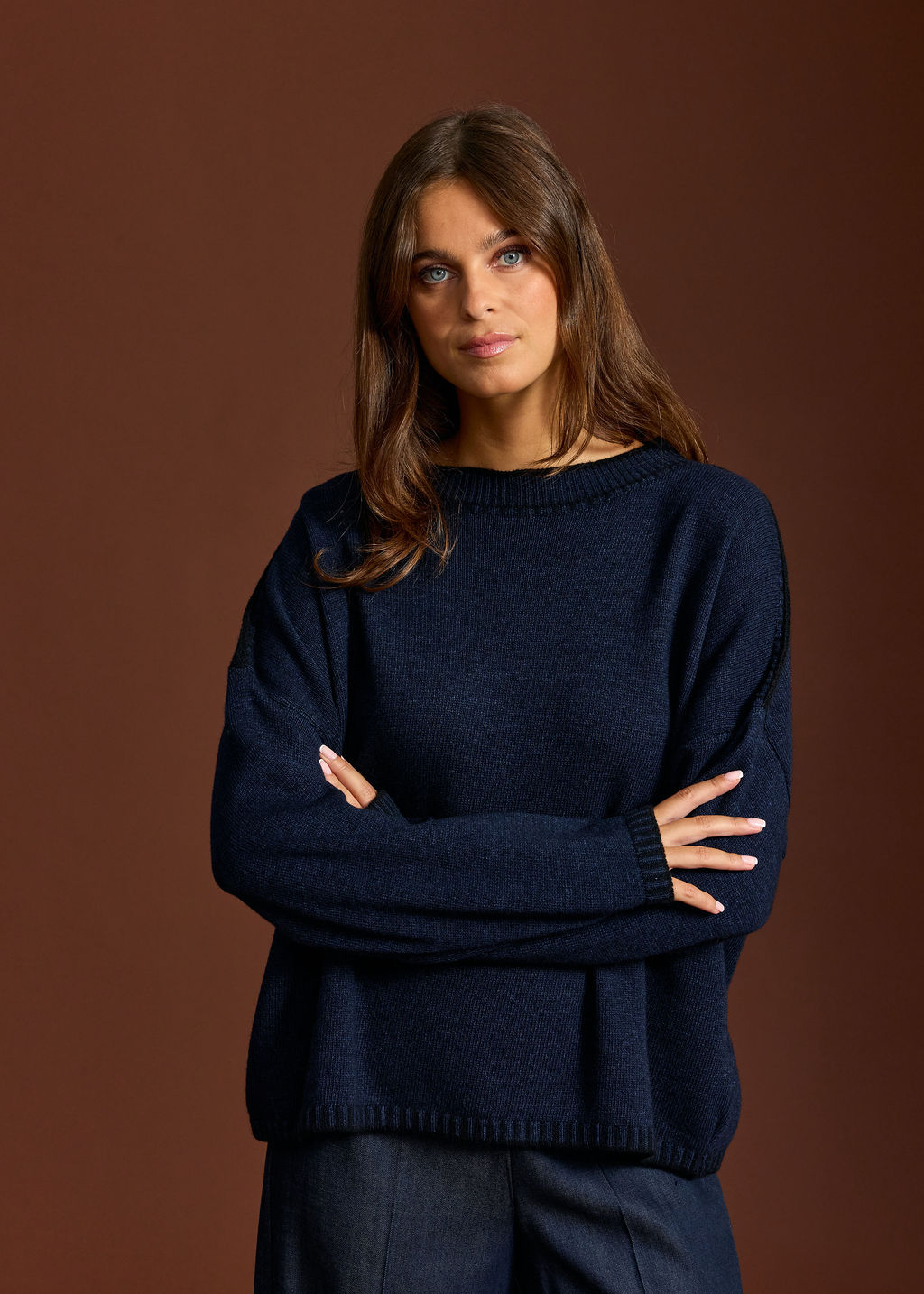 PULL COURT BRODÉ ULMA NUIT