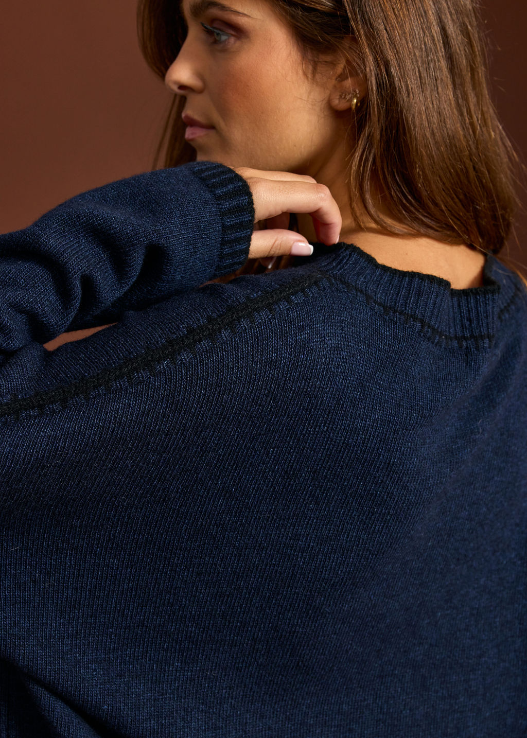 PULL COURT BRODÉ ULMA NUIT