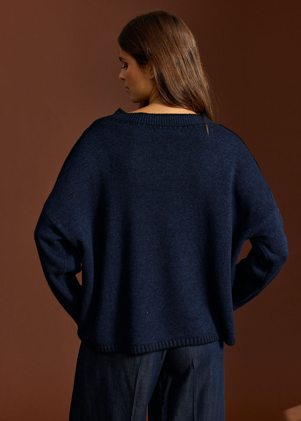 PULL COURT BRODÉ ULMA NUIT