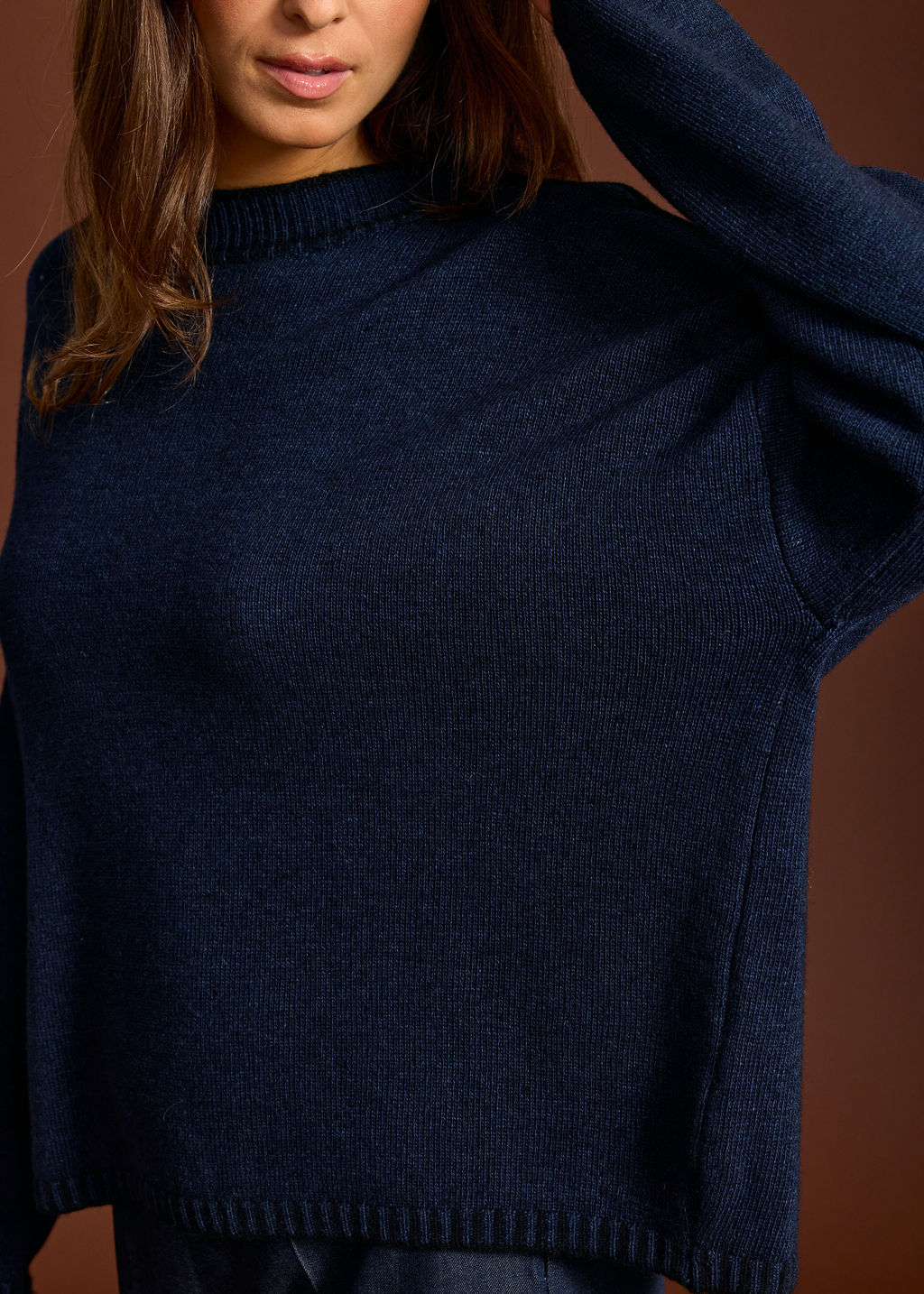 PULL COURT BRODÉ ULMA NUIT