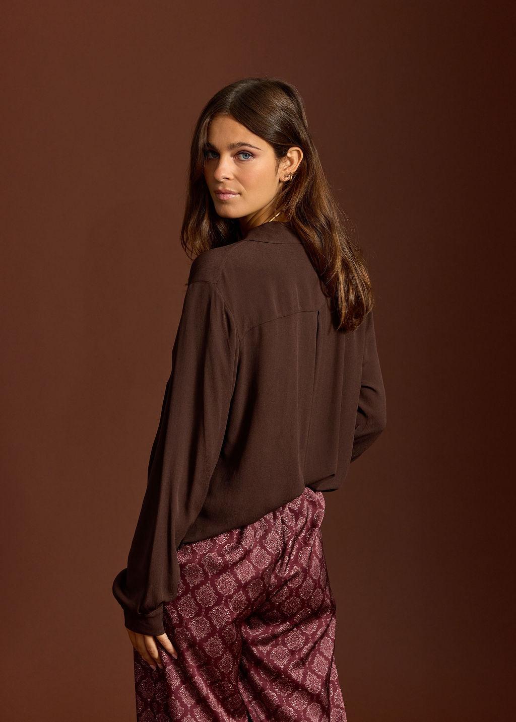 PLAIN FLUID SHIRT ORSO CAFE