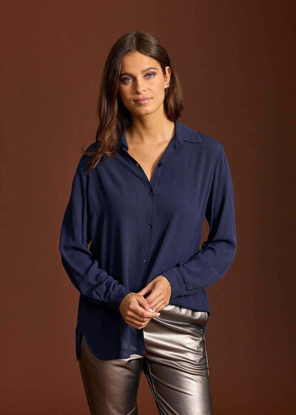 PLAIN FLUID SHIRT ORSO NUIT