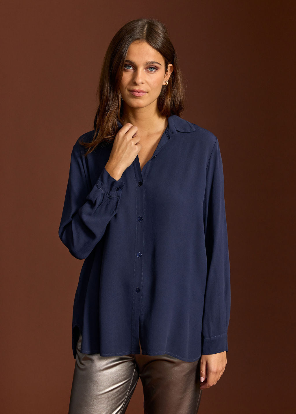 PLAIN FLUID SHIRT ORSO NUIT