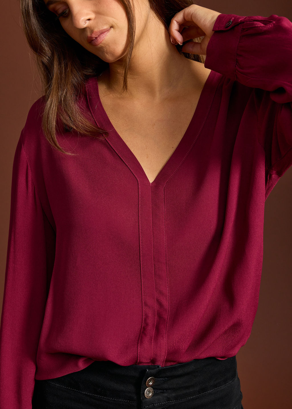 CHEMISE DROITE COL V PAOLA GRENADE