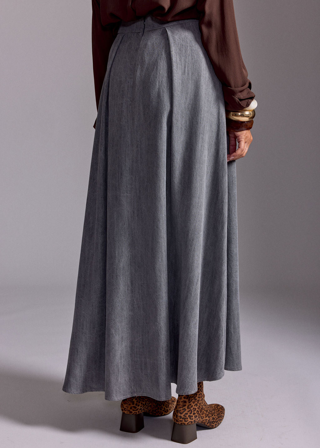 JUPE LARGE EN LYOCELL ALBA GRIS