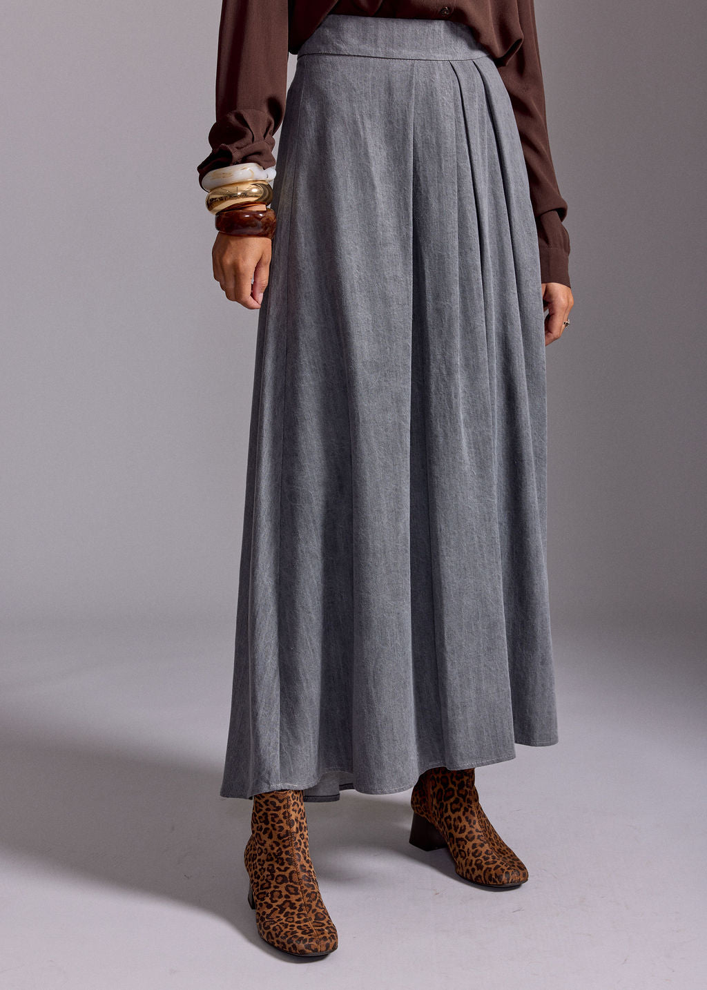 JUPE LARGE EN LYOCELL ALBA GRIS