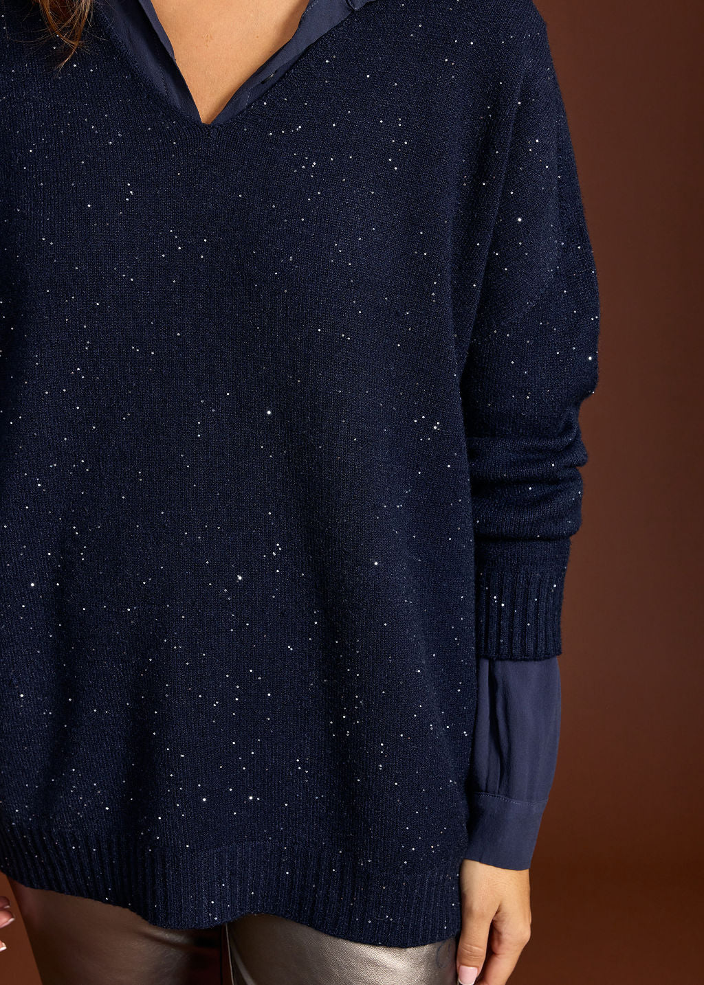 PULL PAILLETTES GLOSSY NUIT