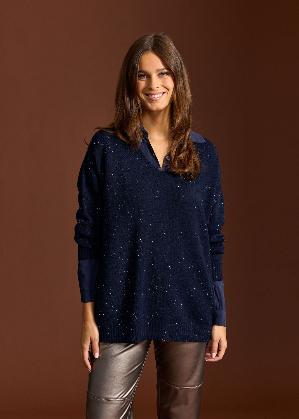 PULL PAILLETTES GLOSSY NUIT