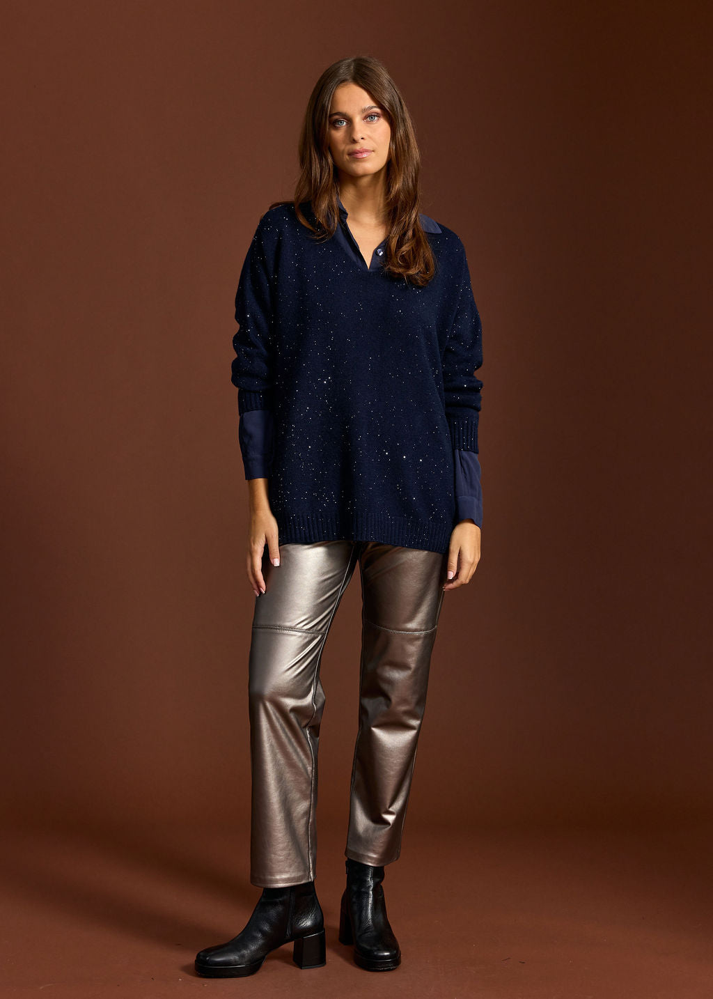 PULL PAILLETTES GLOSSY NUIT