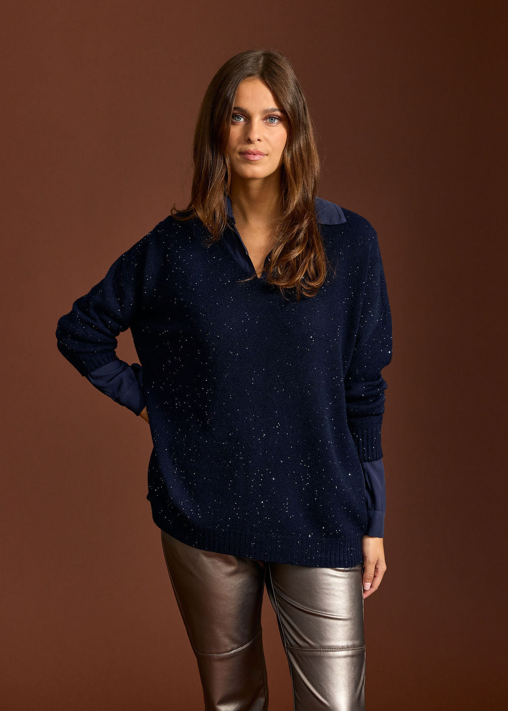 PULL PAILLETTES GLOSSY NUIT