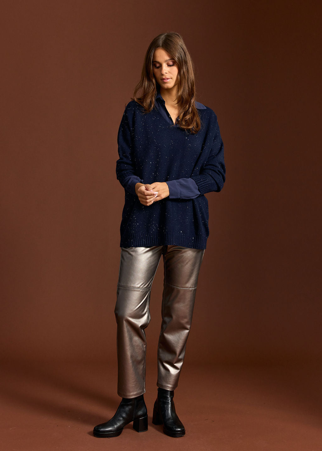 PULL PAILLETTES GLOSSY NUIT