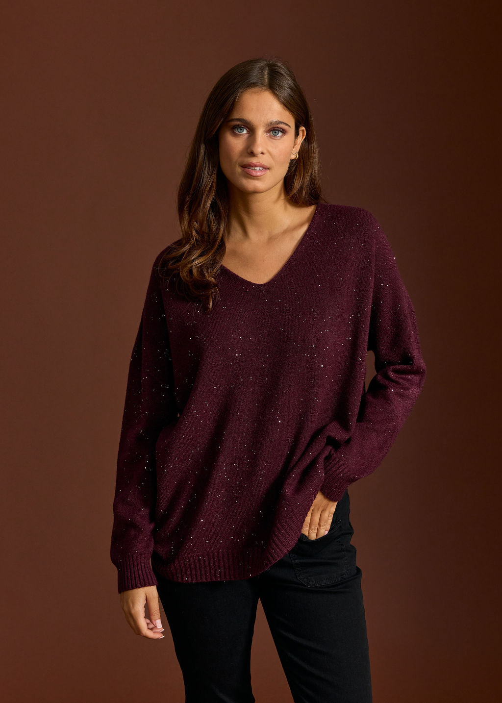 PULL PAILLETTES GLOSSY VINO