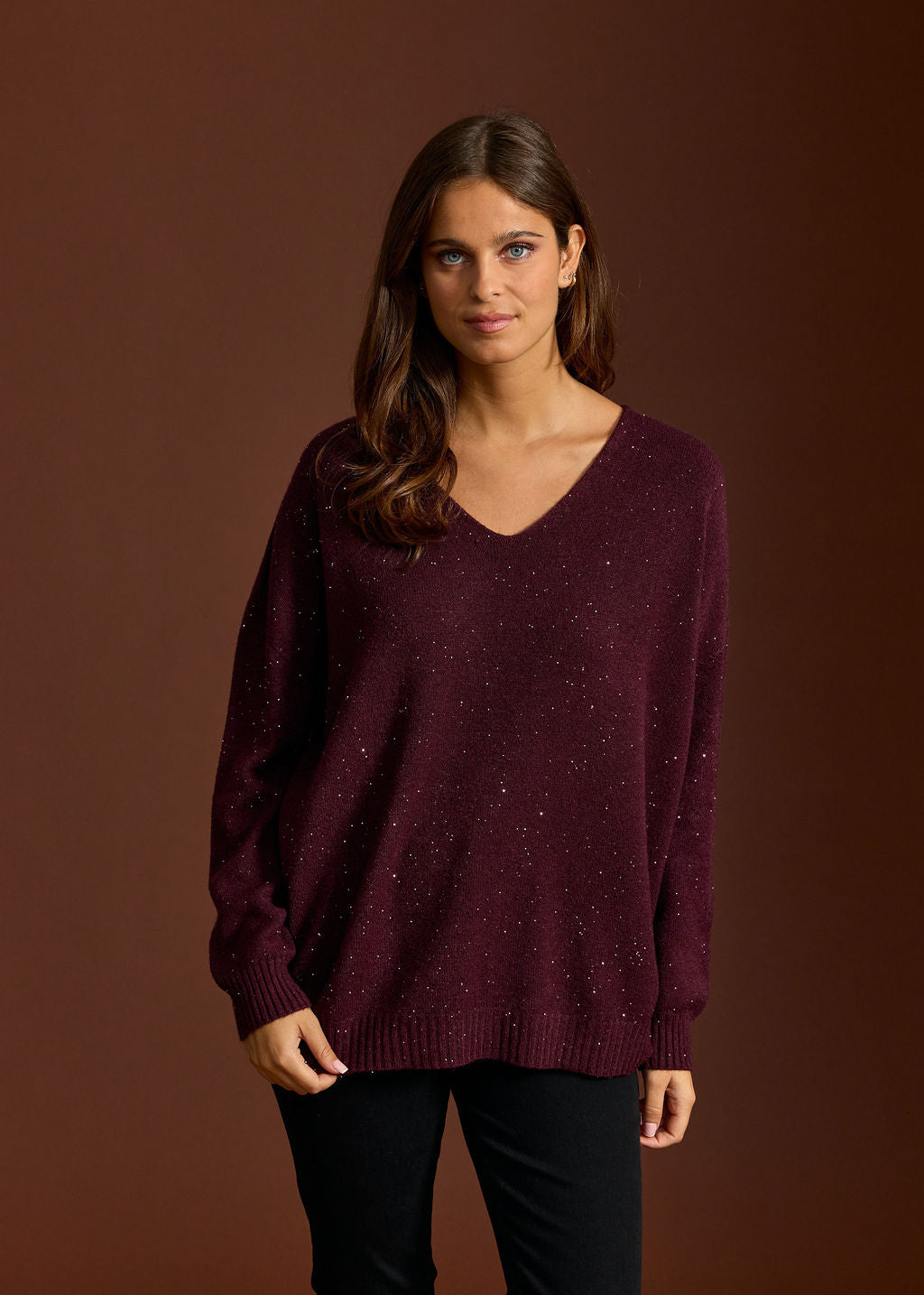 PULL PAILLETTES GLOSSY VINO