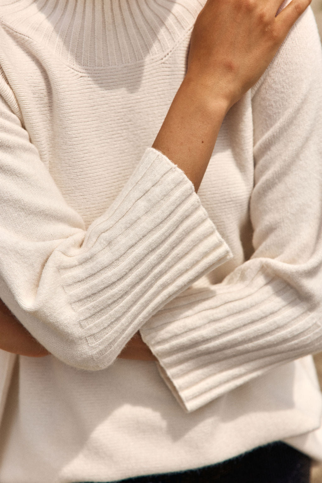 PULL TUNIQUE EN MAILLE NATY ECRU