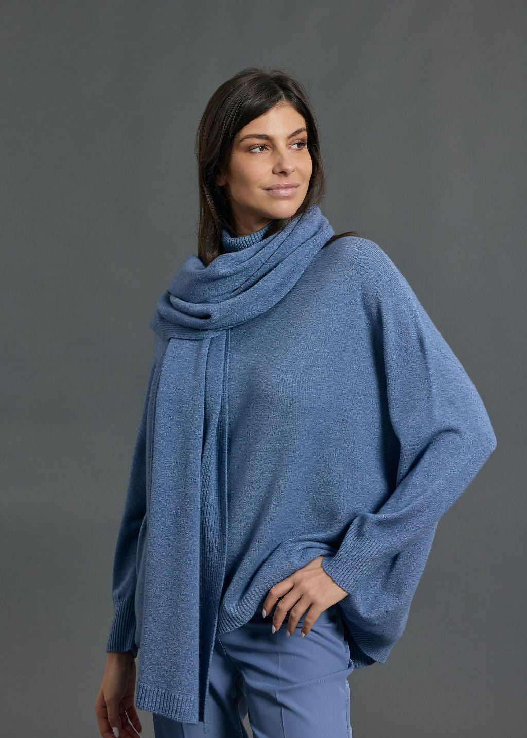 ECHARPE EN MAILLE NEL DENIM