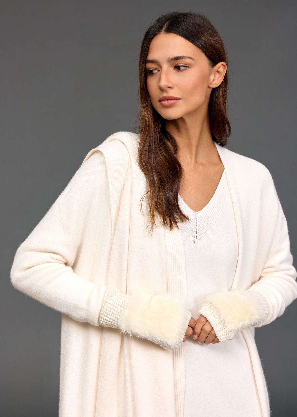 ECHARPE EN MAILLE NEL ECRU