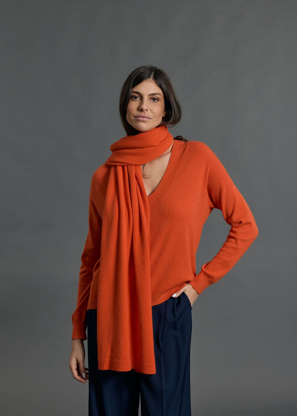 ECHARPE EN MAILLE NEL ORANGE