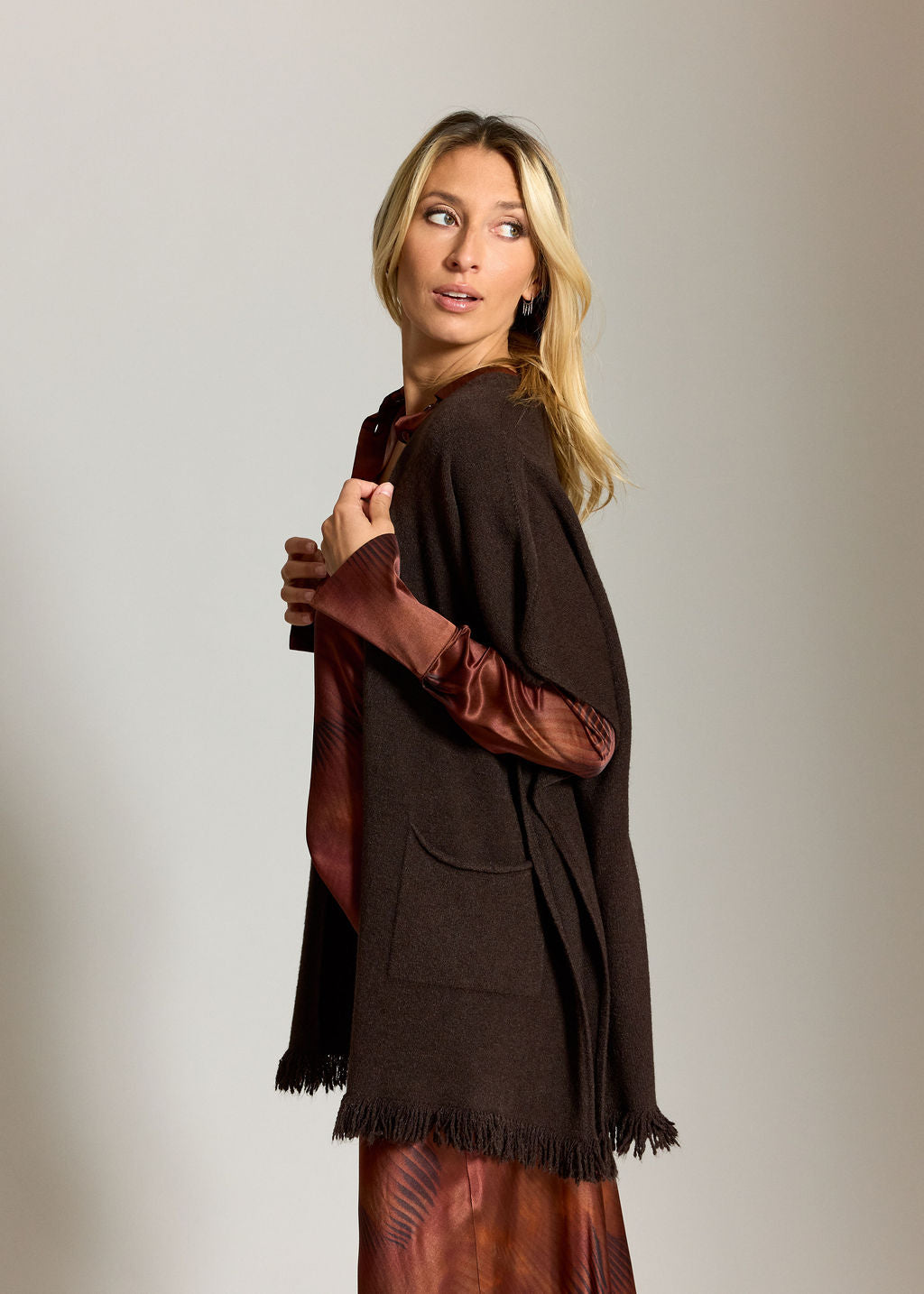 GILET SANS MANCHES À FRANGES SILANE CAFE